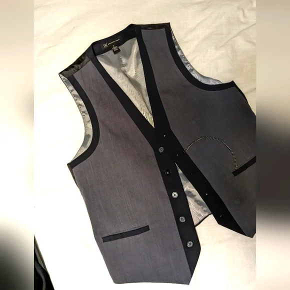 INC Men waistcoat vest Medium with chain - Picture 1 of 3